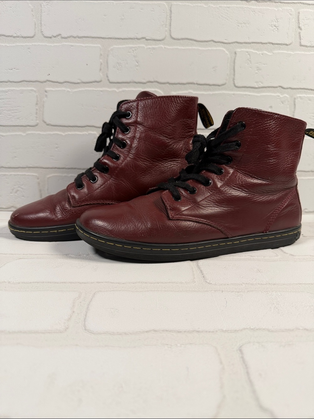 Dr. Martens Women's Burgundy Leather Lace-Up Boots No Box